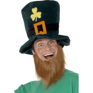 St Patricks day thema verkleed hoed met baard - Verkleedhoofddeksels