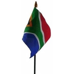 Zuid Afrika luxe zwaaivlaggetje polyester - zwaaivlaggen