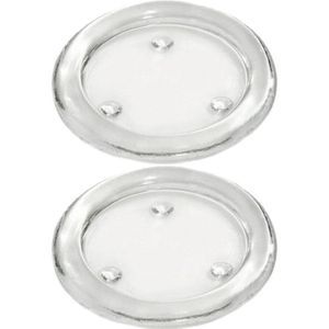 2x Ronde glazen kaarshouders 11 cm voor kaarsen van maximaal 8 cm doorsnede - Waxinelichtjeshouders