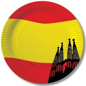 Spanje thema wegwerp bordjes 30x stuks - Feestbordjes