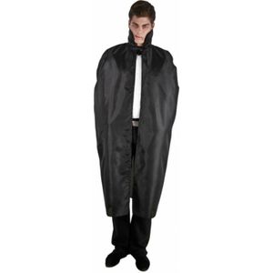 Halloween Dracula cape - voor volwassenen - zwart - L127 cm - Carnavalskostuums