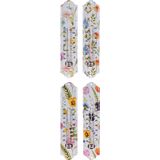 Set van 2x Stuks Binnen/Buiten Thermometer Metaal met Lentebloemen Print 29 X 6.5 cm