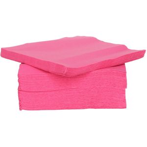 80x stuks luxe kwaliteit servetten fuchsia roze 38 x 38 cm - Feestservetten