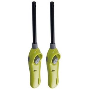 Set van 2x stuks navulbare bbq aanstekers lime groen 26 cm - Aansteker bbq