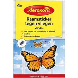 12x Raamsticker / insectenval vlinder tegen vliegen en motten - Ongediertevallen - Ongediertebestrijding