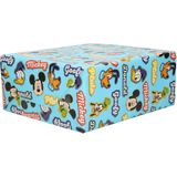 1x Rollen Inpakpapier/cadeaupapier Disney Mickey Donald Pluto blauw 200 x 70 cm - Cadeaupapier