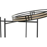 Set van 2x stuks bijzettafels rond metaal/MDF zwart 45 x 47 cm - Home Deco meubels en tafels