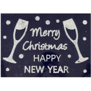 1x stuks velletjes kerst glitter raamstickers Merry Christmas 28,5 x 40 cm - Feeststickers
