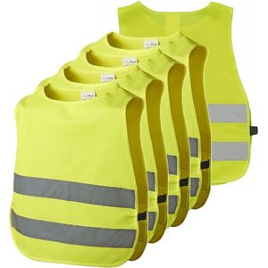 Veiligheidsvesten - 10x - geel - kinderen - Reflecterende veiligheidshesjes - Veiligheidshesje