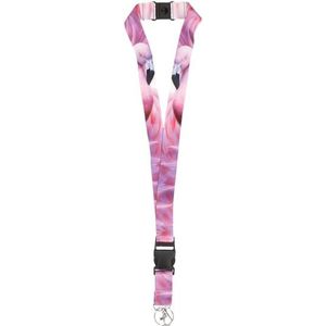 Keycord/paskoord/lanyard flamingos 2 x 50 cm - Keycords