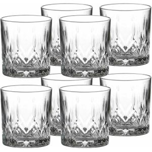 LAV whisky/water/drinkglazen Odin - gedecoreerd glas - 8x stuks - 330 ml - Drinkglazen