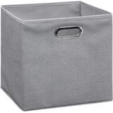 Set van 4x stuks opbergmand/kastmand 29 liter lichtgrijs linnen 31 x 31 x 31 cm - Opbergboxen - Vakkenkast manden