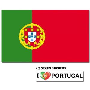 Portugese vlag + 2 gratis stickers - Vlaggen