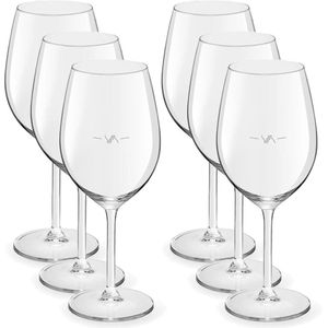 12x Wijnglazen voor rode wijn 530 ml Esprit - 53 cl - Rode wijn glazen met maatstreep - Wijn drinken - Wijnglazen van glas