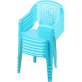 Sunnydays Kinderstoel - 6x - blauw - kunststof - buiten/binnen - L37 x B35 x H52 cm - Kinderstoelen