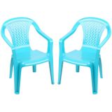 Sunnydays Kinderstoel - 6x - blauw - kunststof - buiten/binnen - L37 x B35 x H52 cm - Kinderstoelen