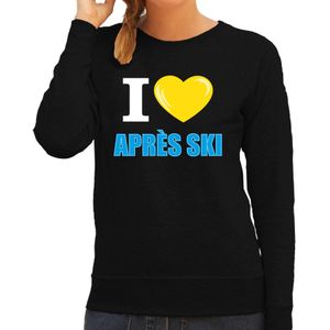 I love Apres-ski sweater / trui Wintersport zwart voor dames - Feesttruien