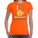 Oranje Koningsdag t-shirt -  I love kingsday - dames - Feestshirts