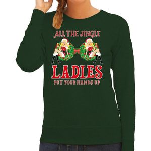 Foute kerstborrel sweater all the jingle ladies groen voor dames - kerst truien