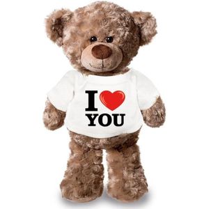 Knuffelbeer I love you 43 cm - Valentijn/ romantisch cadeau - valentijn cadeautje voor hem en haar