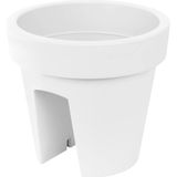 Balkon plantenpot/bloempot - 4x - wit - 5 liter - kunststof - D25 x H23 cm - Plantenpotten