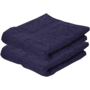 2x Towel City navy navy blauwe handdoeken 50 x 90 cm - Badhanddoek