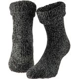 Apollo huissokken/slofsokken - Anti-slip - schapenwol - volwassenen - zwart - warme wintersokken - Huissokken