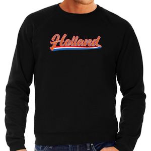 Zwarte sweater / trui Holland / Nederland supporter Holland met Nederlandse wimpel EK/ WK voor heren - Feesttruien