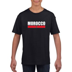 Zwart Marokko supporter t-shirt voor kinderen - Feestshirts