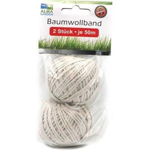 Huishoud/hobby touw - 2x bolletjes - canvas - 50 meter per bolletje - Touwen