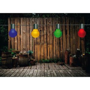 Feest tuinverlichting snoer 10 meter gekleurde LED verlichting - Lichtsnoer voor buiten