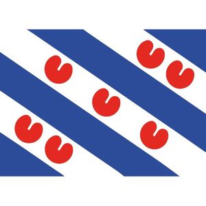 5x Friesland vlag stickers 7.5 x 50 cm - Feeststickers
