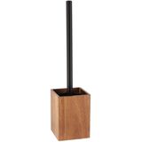 Tendance Badkamer toiletborstel met houder - donker bruin - acacia hout -Â 10 x 35 cm - Toiletborstels