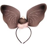 Vleermuizen vleugels verkleed diadeem - grijs - kunststof - volwassenen - Verkleedhoofddeksels