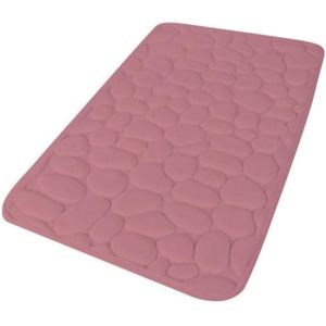 Urban Living Badkamerkleedje/badmat tapijt - memory foam - oud roze - 50 x 80 cm - anti slip