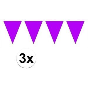 3 stuks groot formaat paarse slingers - Vlaggenlijnen