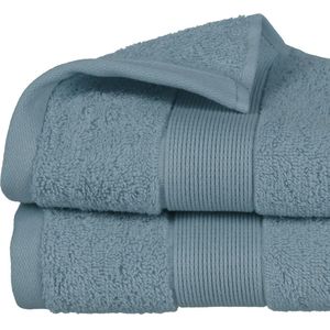 Atmosphera Badhanddoek - 4x - zeeblauw - 50 x 90 cm - katoen - 450 grams - luxe handdoek - Badhanddoek