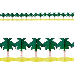 Set van 2x stuks hawaii palmbomen slingers 4 meter van papier - Feestslingers