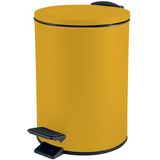 Spirella Pedaalemmer Cannes - safraan geel - 5 liter - metaal - L20 x H27 cm - soft-close - toilet/badkamer