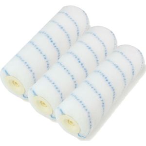 Set van 3x stuks muur vacht anti-spat verfrollers nylon pluisvrij 6,2 x 18 cm - Verfrollers