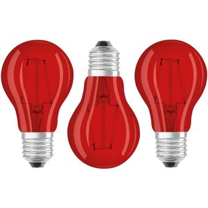 Halloween feestverlichting lamp gekleurd - 3x - rood - 5W - E27 fitting - griezelige decoratie - Discolampen