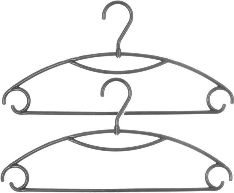 Set van 20x stuks kunststof kledinghangers grijs 41 x 20 cm - Kledingkast hangers/kleerhangers