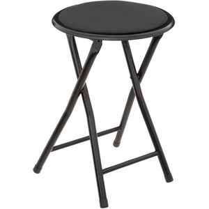 Bijzet krukje/stoel - Opvouwbaar - zwart fluweel - 29 x 45 cm - Krukjes