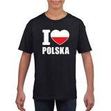 Zwart I love Polen fan shirt kinderen - Feestshirts