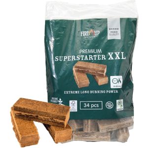 Fire-up Barbecue superstarter aanmaakblokjes - 68x - bruin - reukloos - niet giftig - BBQ - Aanmaakblokjes