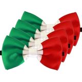 4x Carnaval/feest vlinderstrik/vlinderdas Italie 12 cm verkleedaccessoire voor volwassenen - Verkleedstrikjes