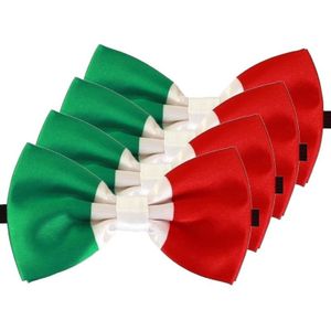 4x Carnaval/feest vlinderstrik/vlinderdas Italie 12 cm verkleedaccessoire voor volwassenen - Verkleedstrikjes