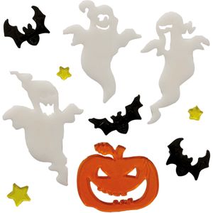 Horror gel raamstickers spoken/vleermuizen - 20 x 25 cm - Halloween thema decoratie/versiering - Feeststickers