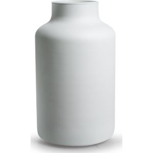 Bloemenvaas Gigi - mat wit - eco glas - D14,5 x H25 cm - melkbus vaas - Vazen