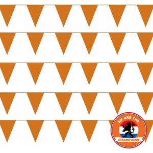 EK/ WK/ Koningsdag oranje versiering pakket met oa  50 meter xl oranje vlaggenlijnen/ vlaggetjes - Feestpakketten